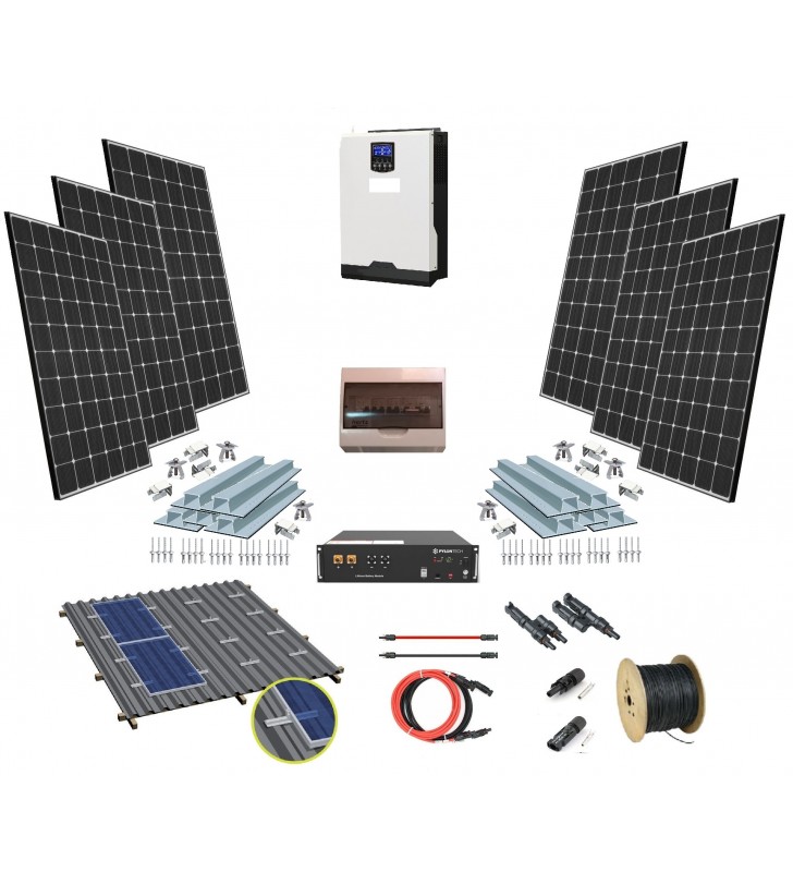 1,5kW - 2,8kWh LiFePo Sistem Fotovoltaic 24V cu tehnologie Litiu